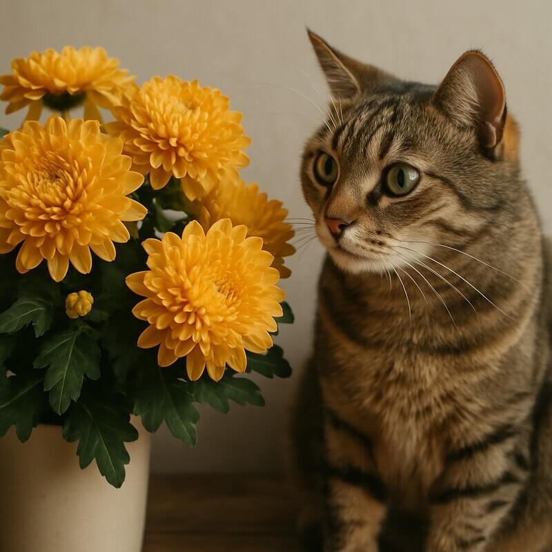 Krysanteemi ja kissa – onko tämä kaunis kukka vaarallinen lemmikillesi?